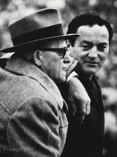 1950s NFL FOOTBALL Chicago Bears GEORGE HALAS And SID LUCKMAN Photo Art 12x16