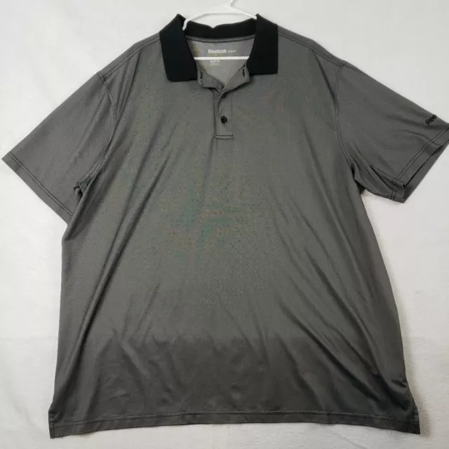 Reebok Golf Polo Shirt Men's Size 2XL Gray Short Sleeve Collared Polo