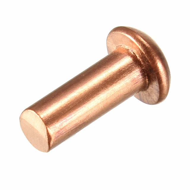 50Pcs 5/32" x 25/64" Tête ronde Cuivre Solide Rivets Attaches