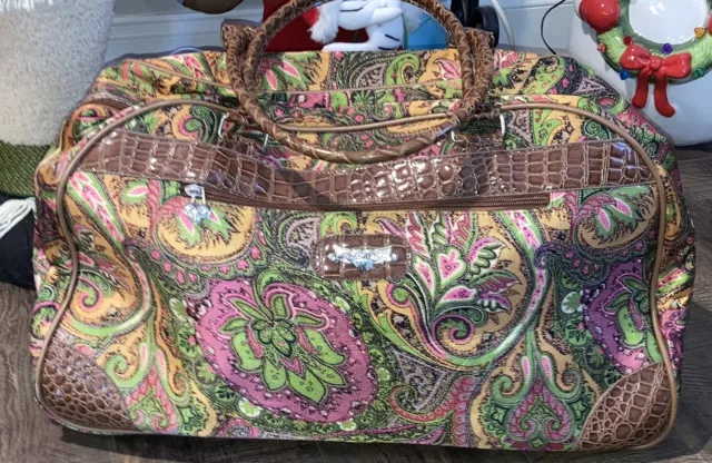 Kathy Van Zeeland Travel Weekender Luggage Rolling Overnight Carry On Bag