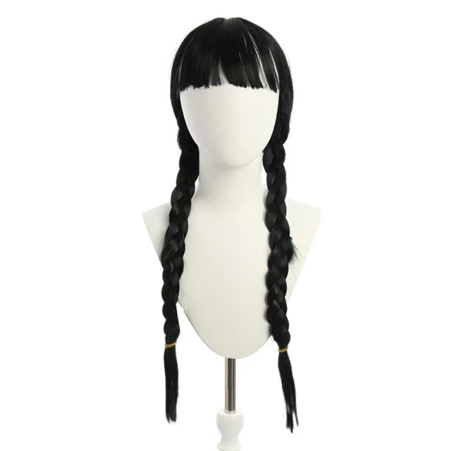 Cosplay Accessories Wig Long Black Braids Hair Heat Resistant Synthetic Wigs