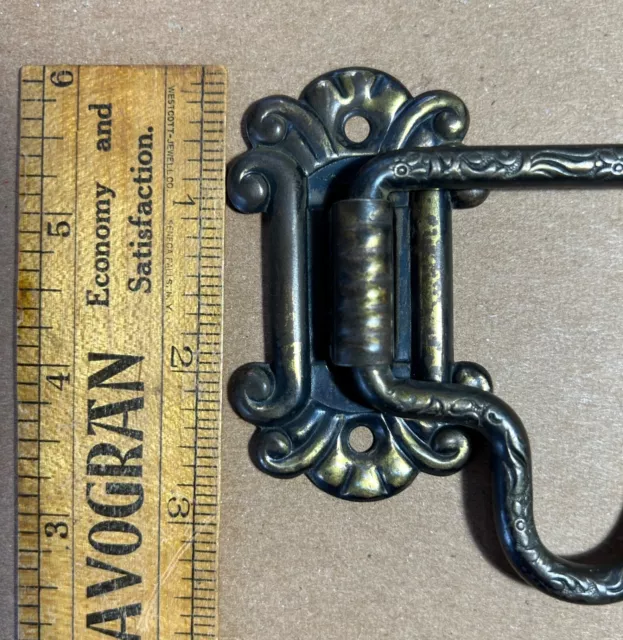 Victorian 3x Eastlake Swing Arm/Folding WALL HOOKS vtg cast iron steel vtg fancy 5