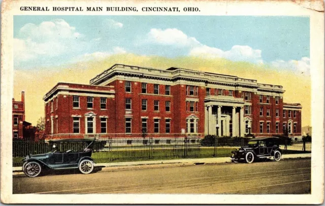 General Hospital Main Bldg Cincinnatio Ohio OH WB Postcard UNP VTG Unused