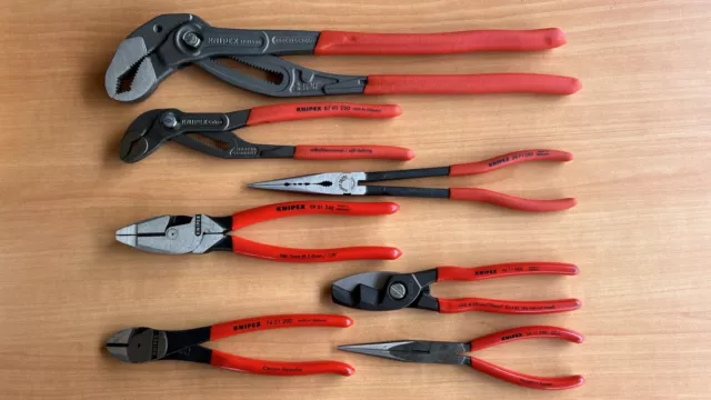 Knipex 7 Piece Adjustable,Needle nose, side Cutters, Lineman pliers set Germany