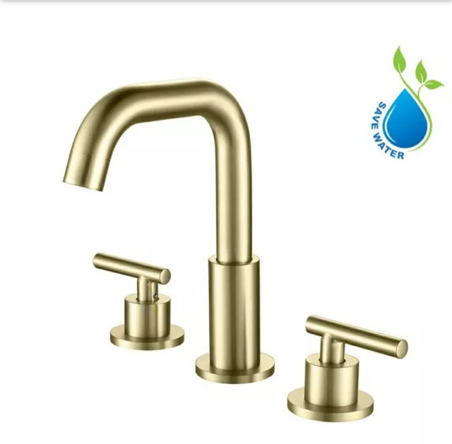 UKISHIRO-8-in-Widespread-Double-Handles-Bathroom-Faucet-Combo-Kit-Brushed-Gold
