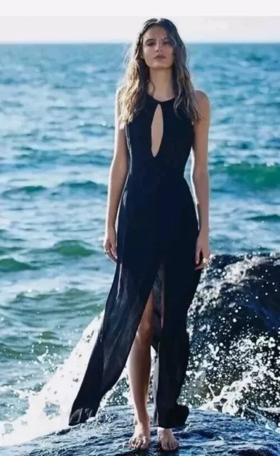 Stone Cold Fox Owen Gown Maxi Dress In Black Size 2 Medium PRISTINE CONDITION