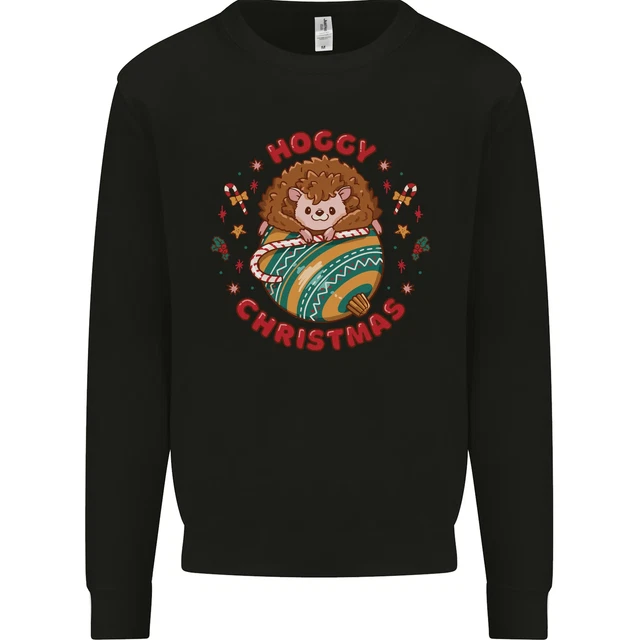Divertente Hoggy Natale Hedgehog Bambini Felpa Maglione