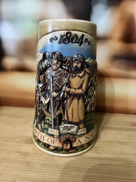 Miller Beer Stein Mug Birth of a Nation Fourth in Series 1804 Lewis & Clark