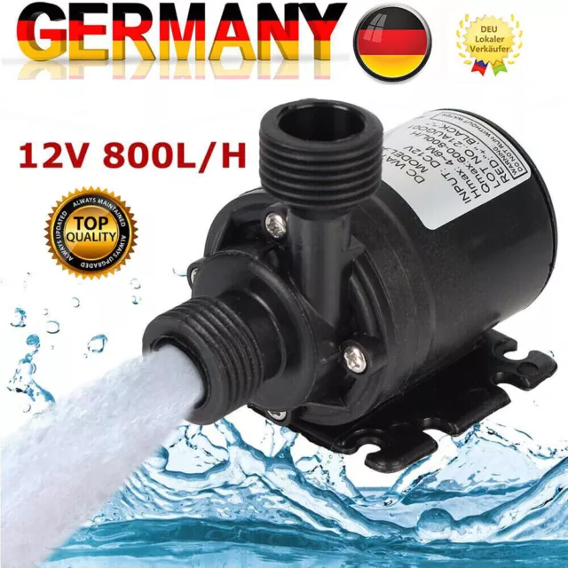 800L/H DC 12V 19W Wasserpumpe Teichpumpe Garten Bürstenlos Garten Tauchpumpe DHL