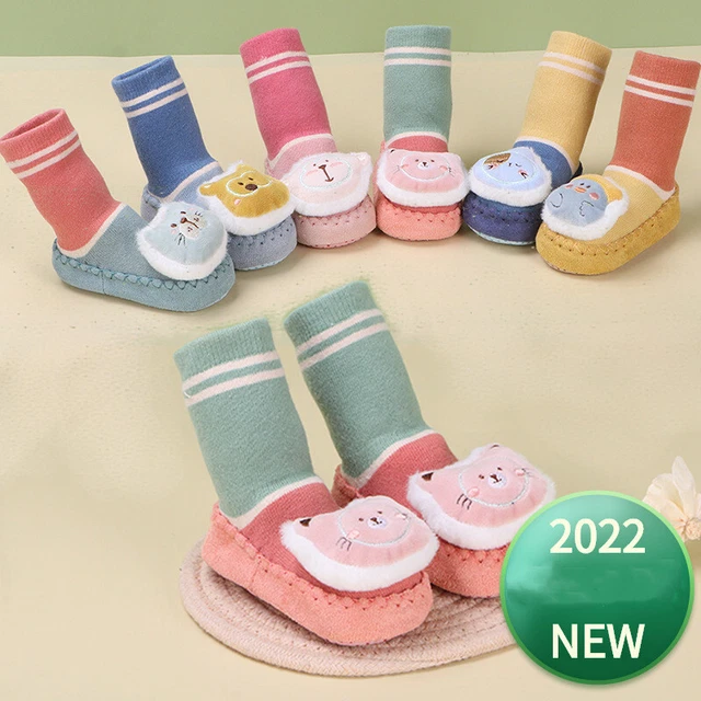 Scarpe bambini calze da pavimento pantofole calde neonato bambina bambino bambino antiscivolo 6-24