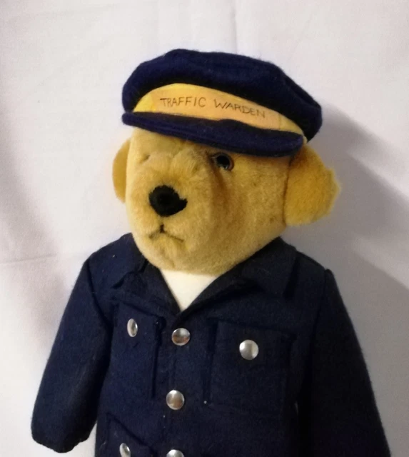 MERRYTHOUGHT GOLDEN BEAR Dressed as an Traffic Warden, 40cm Tall