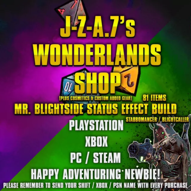 PS/XBOX/PC Tiny Tina's Wonderlands ASCENDED BLIGHTCALLER BLIGHTSIDE BUILD MOXSY