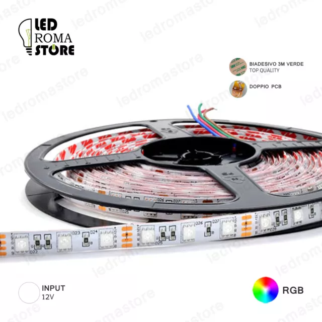 Striscia Led Strip 5050 300 5M Ip65 12V Rgb Luminosissima 3M Epistar