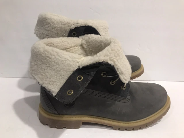 Timberland Femme 7.5 0live Vert Imperméable à Pli Polaire Teddy Blé A1640