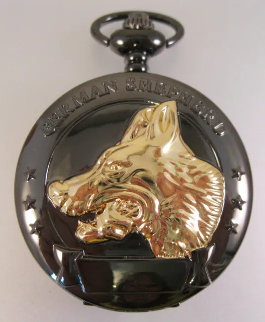 GERMAN SHEPHERD Dog Pocket Watch w/Your Choice of Chain Costume Jewelry