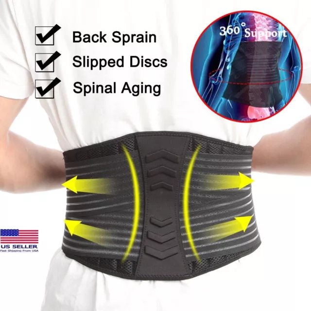 Lower Back Support Brace Lumbar Waist Belt Double Pull Breathable Belt Men Women