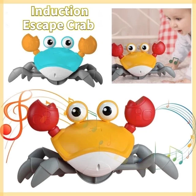 Electric Music Crawling Crab Baby Toy LED Light Up Kid Toddler Interactive Toy