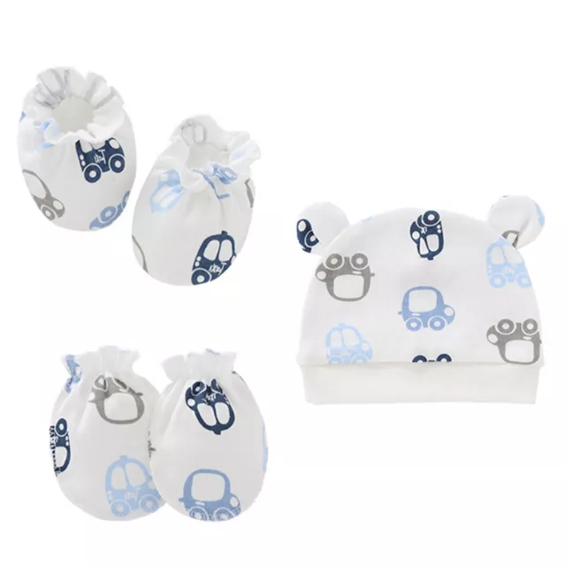 3-teiliges/Set Baby Mütze Handschuhe entzückender Schutz Neugeborene Beanie Hüte Handschuhe Fuß