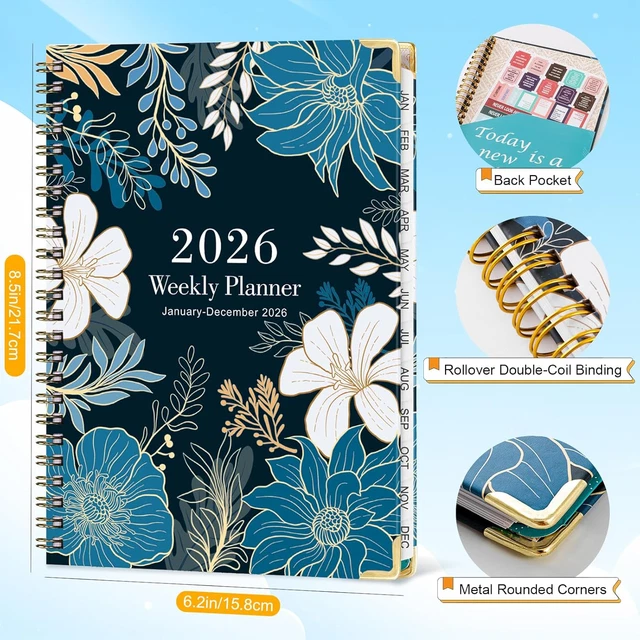 2026 PLANNER,A5 WEEKLY&MONTHLY Planner,Daily Calendar from Jan. to Dec