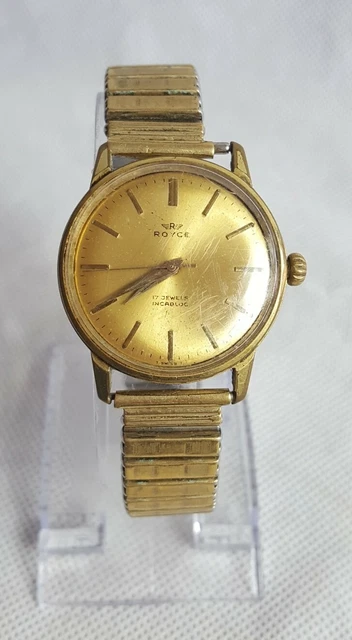 MONTRE HOMME VINTAGE Royce 17 Jewels Incabloc Mechnique Fonctionne 