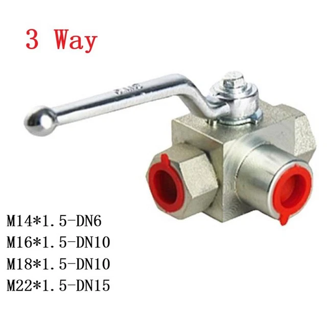 Valvola a sfera ad alta pressione 3 vie filettatura interna da M14*15 a M27*2 500 bar pressione