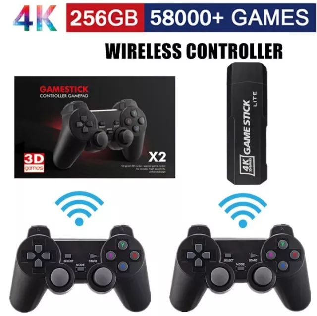 Console de jeu vidéo Retro 58000+ jeux TV Stick 256Go 4K HDMI 2 Manette sans fil