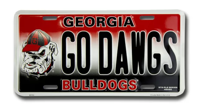 Georgia Bulldogs Car Truck Tag License Plate Go Dawgs Football Sign University