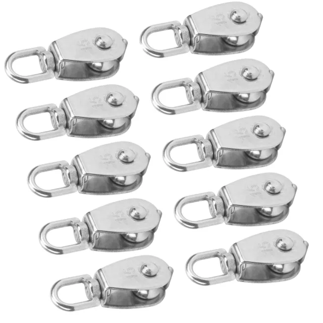 10pcs M15 Pulley 304 Stainless Steel Wire Rope Single Pulley For Crane Lifting☃