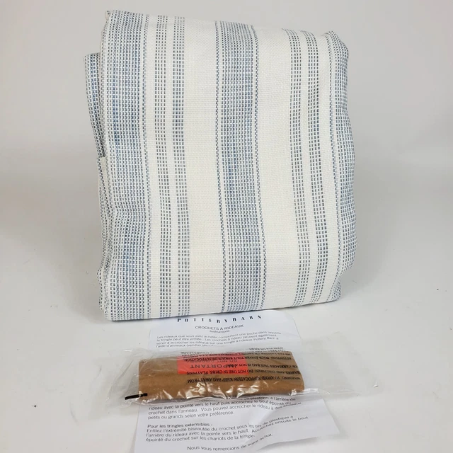 NEW Pottery Barn Hawthorn Striped Cotton Curtain Chambray Blue 84" 50” W x 84” L NEW Pottery Barn Hawthorn Striped Cotton Curtain Chambray Blue 84" 50” W x 84” L