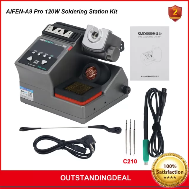 AIFEN-A9 Pro 120W Soldering Iron Station Kit with C210 Handle & 3 Soldering Tips
