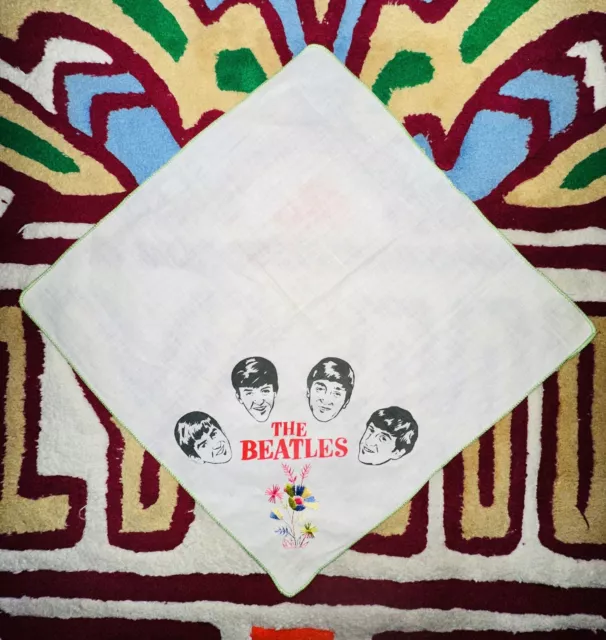 The Beatles Rare 1964 Handkerchief - Made In Switzerland