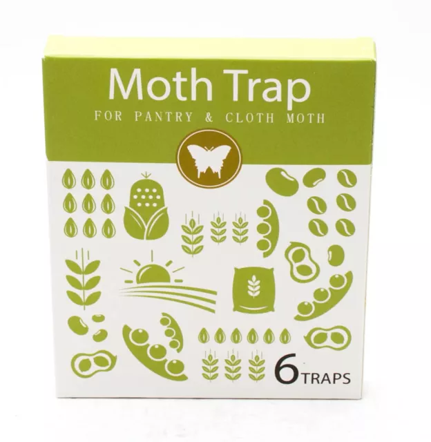 Clothes and Pantry Moth Traps Hybridized Natural Pheromone Safe 6 Pack