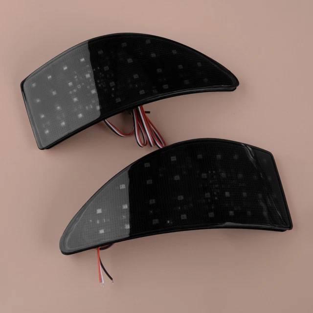 Pair Of Smoked LED Rear Bumper Reflector Lights For Mazda 3, 5, 6 - Brake & Signal Function