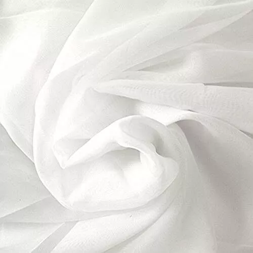 Tela blanca de gasa lisa 100% algodón para prendas de vestir, blanca, 5...