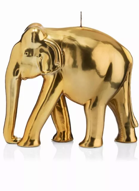 Luxus Design Kerze Elefant 22cm Länge Gold Handarbeit Kerzen Wiedemann Neuheit