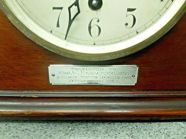 Westminster Mahogony Chiming Mantle Clock, Perivale Movement 1930-40s 3