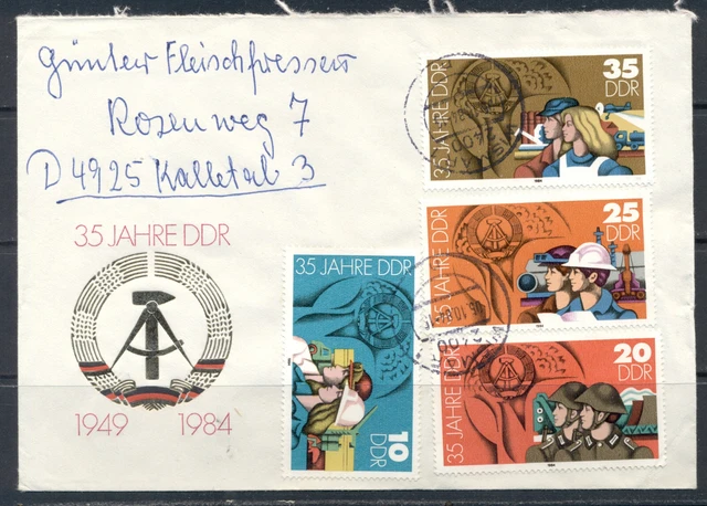 DDR 1984  Mich Nr 2098-01  35 J. Dt. Demokr. Republik   Satzbrief Ortsstempel