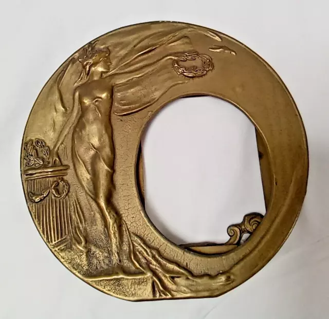 Vintage Art Nouveau Goddess Brass Photo Frame