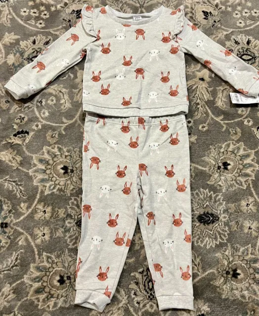 Carter's Baby Girl's 2-Pc. Bunny Print T-Shirt & Leggings Set - 24M