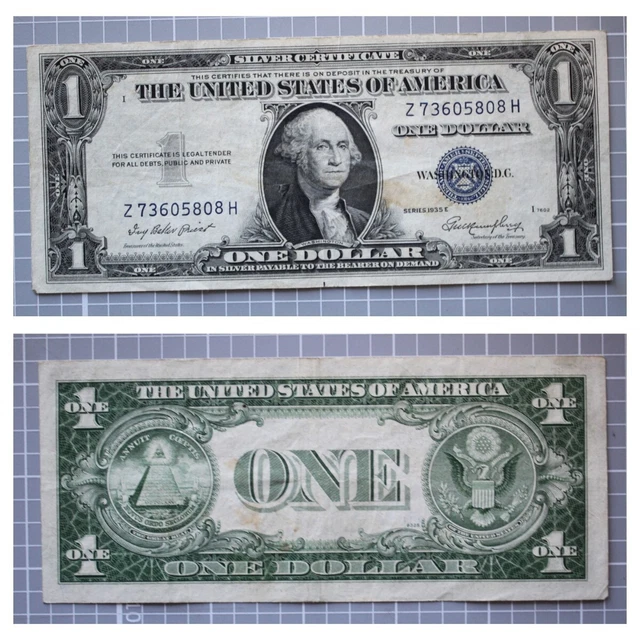 1935 E Silver Certificate Z73605808H Error