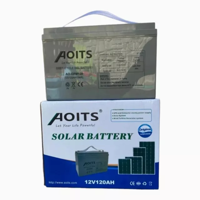 Batteria 120Ah 12V Gel Fotovoltaico Pannelli Energia Solare Nautica Camper Amp