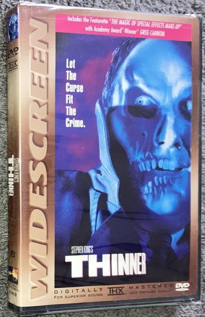 Thinner DVD 1996 Robert John Burke Tom Holland Stephen King Joe Mantegna NEW