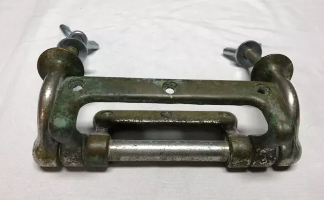 VTG Nickel Over Brass Bathroom Toilet Bowl Seat Hinge Hardware Old 1622-23B