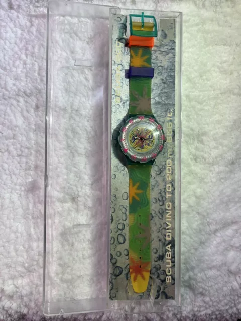 Swatch Watch Sdn108 Sea Floor Scuba Original 1994