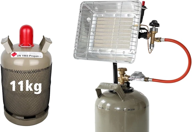 Rothenberger Industrial Gasheizstrahler Eco Piezo mit 11 kg Gasflasche im Set