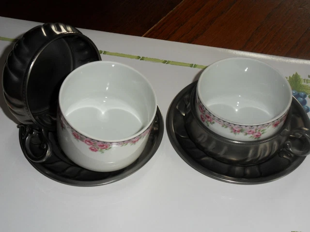 Ensemble De Tasses À Café Et Soucoupes En Porcelaine Dos De Haute