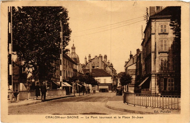 CPA CHALON-sur-SAONE - Le Pont Turnant et la Place St-JEAN (637877)
