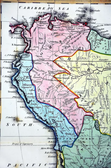 1839 Bell Map South America Brazil Argentina Patagonia Peru Chile Colombia Rio 3