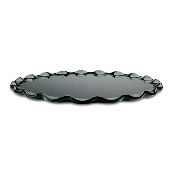 Delfin TRD-11RF-010 11 x 1" Black Round Ruffle Tray"
