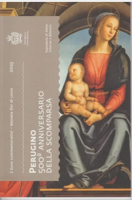 SAN MARINO - 2 Euro comm. 2023 "Perugino" FDC in blister